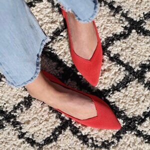Rothy's The Point Flame Red Slip On Women's Flats Size 10